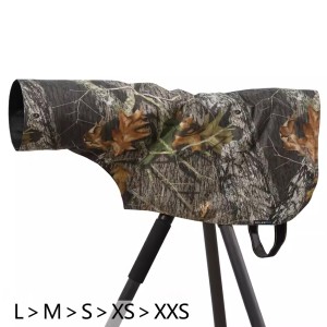 Telephoto lens rain cover,  Size: L (Dark brown jungle camouflage)